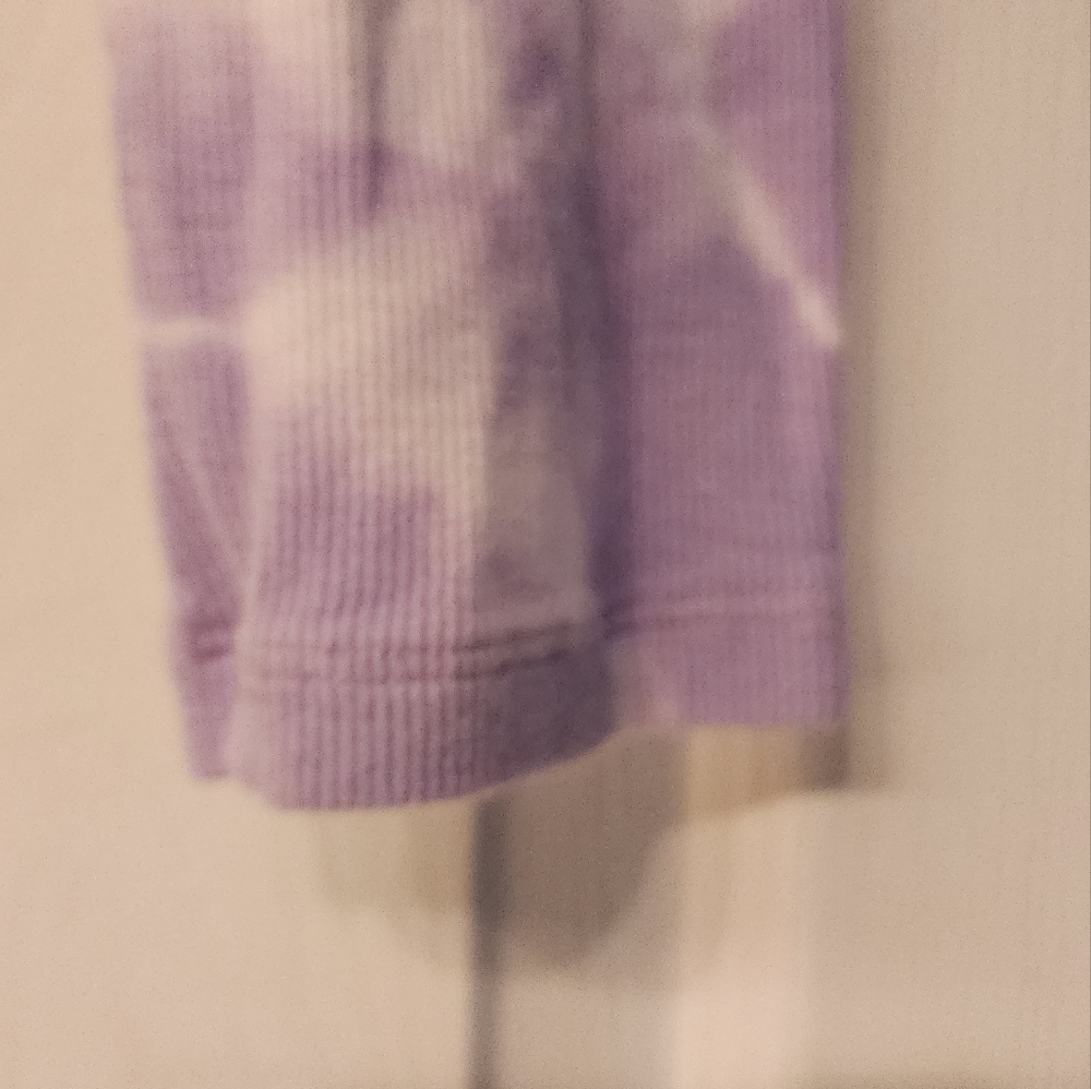 BOBI Los Angeles crop purple tie-dye Jewel neck lS tee size Large - Picture 7 of 10